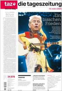 Portada de Die Tageszeitung (Alemania)