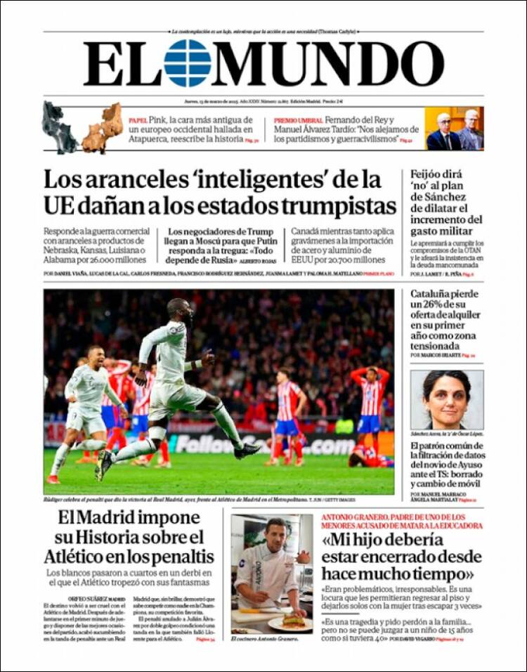 Portada de El Mundo (España)