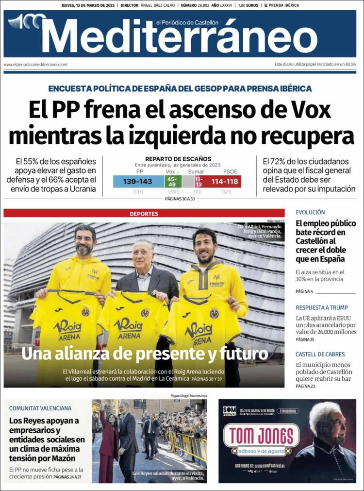 Portada de El Periódico Mediterraneo (España)