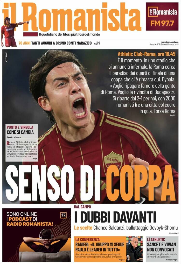 Portada de Romanista (Italy)