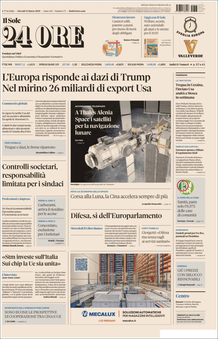 Portada de Il Sole 24 ORE (Italy)