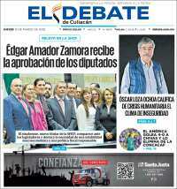 Portada de El Debate de Culiacán (México)