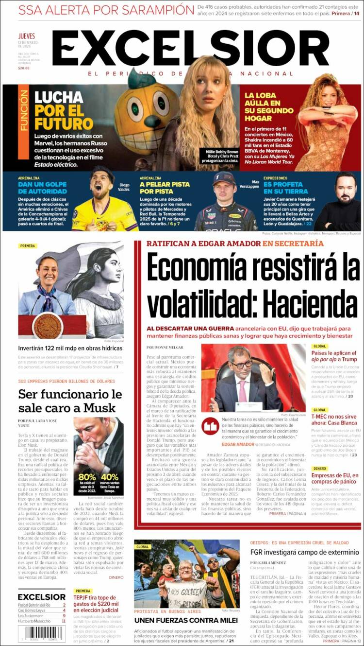 Portada de Excelsior (México)