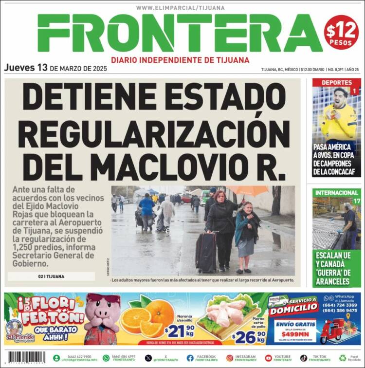 Portada de Frontera (México)