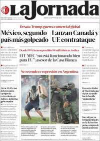 Portada de La Jornada (México)