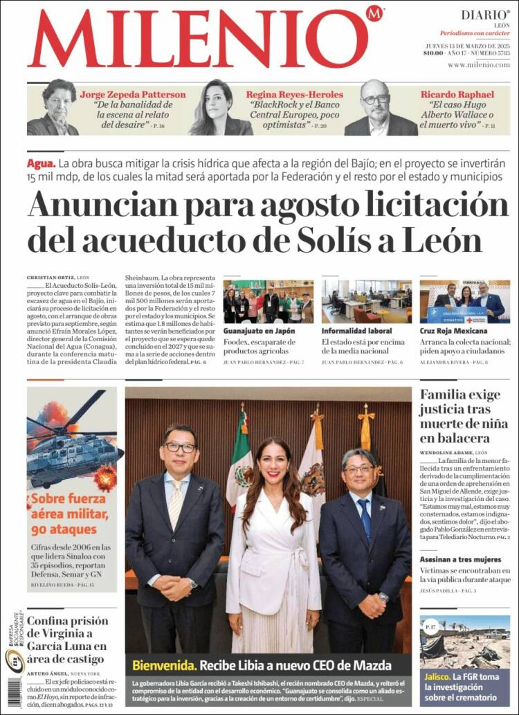 Portada de Milenio de León (México)