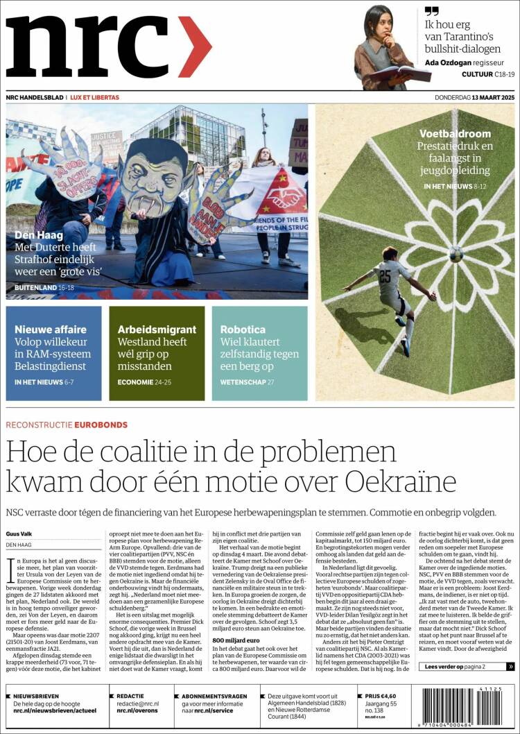 Portada de NRC Handelsblad (Netherlands)