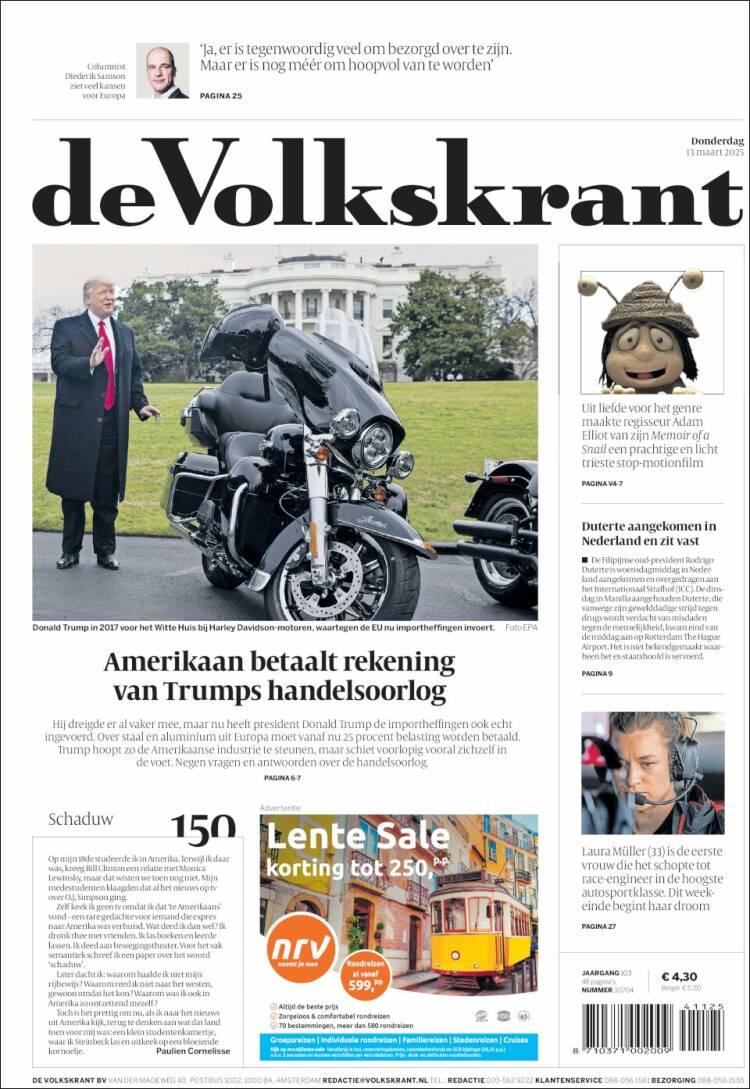 Portada de De Volkskrant (Netherlands)
