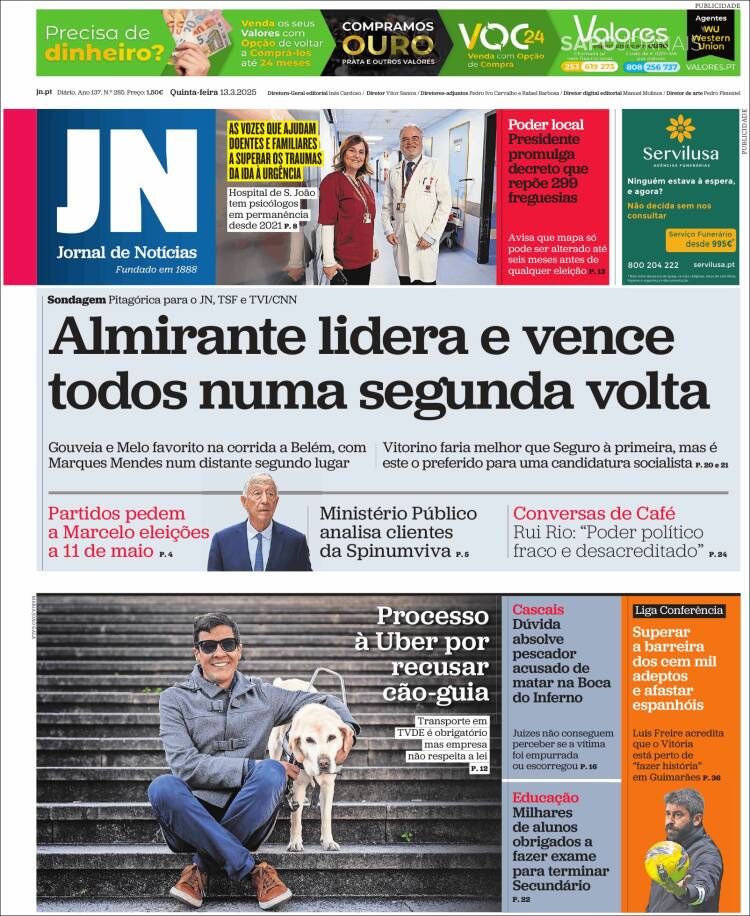 Portada de Jornal de Notícias (Portugal)