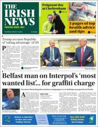 Portada de Irish News (Reino Unido)