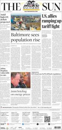 Portada de The Baltimore Sun (USA)