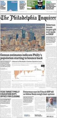 Portada de Philadelphia Inquirer (USA)