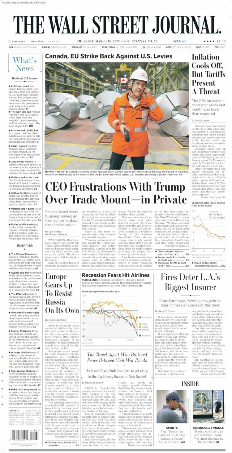 Portada de Wall Street Journal (USA)