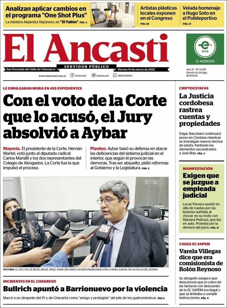 Portada de El Ancasti (Argentina)