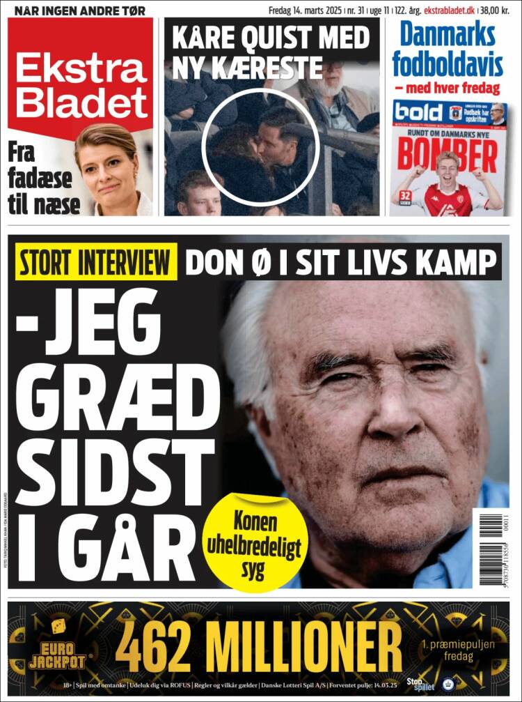 Portada de Ekstra Bladet (Dinamarca)