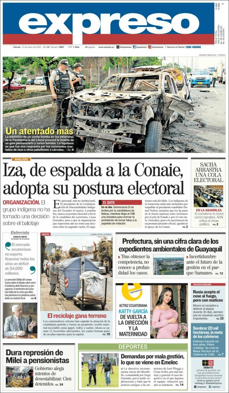 Portada de Expreso (Ecuador)