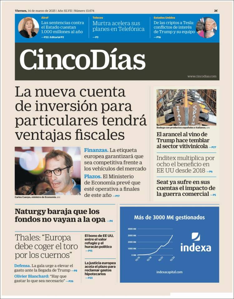 Portada de Cinco Días (Espa&ntilde;a)