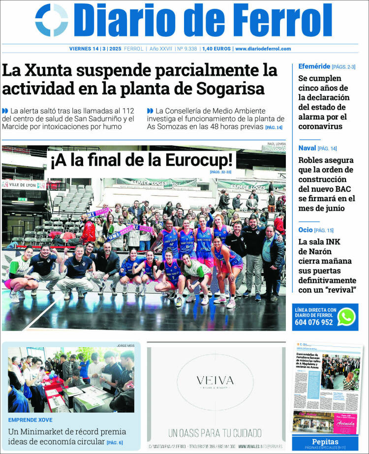 Portada de Diario de Ferrol (España)