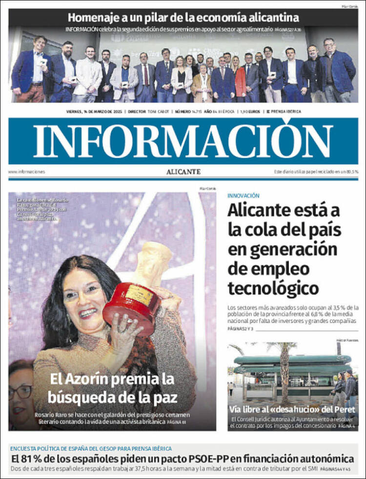 Portada de Diario Información (España)