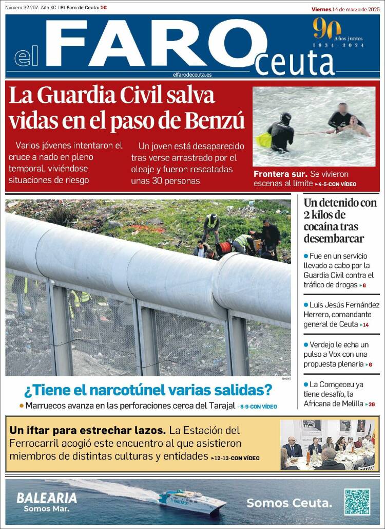 Portada de El Faro de Ceuta (España)