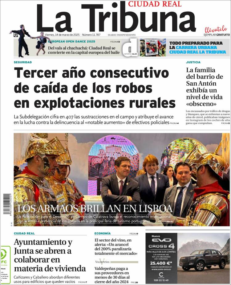 Portada de La Tribuna de Ciudad Real (España)