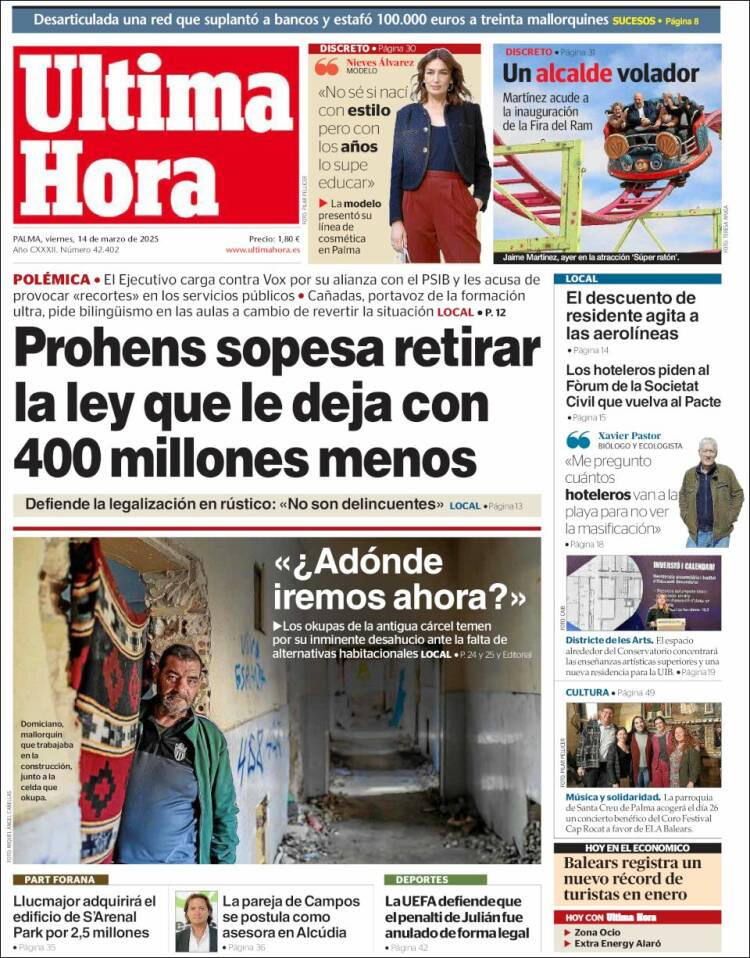 Portada de Última Hora (España)