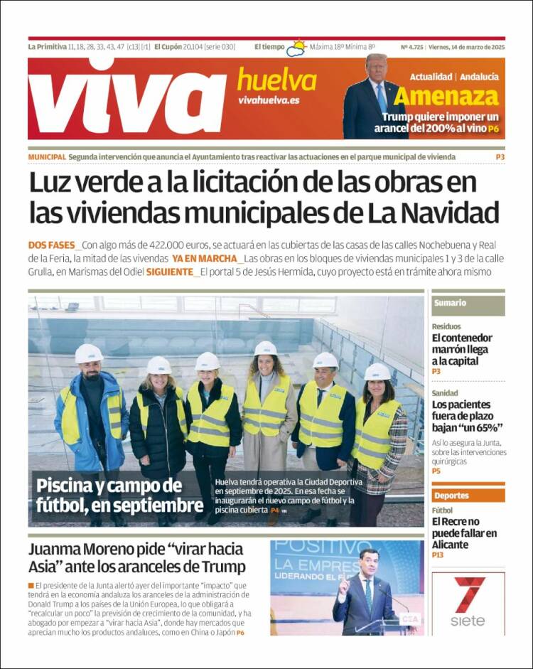 Portada de Viva Huelva (España)