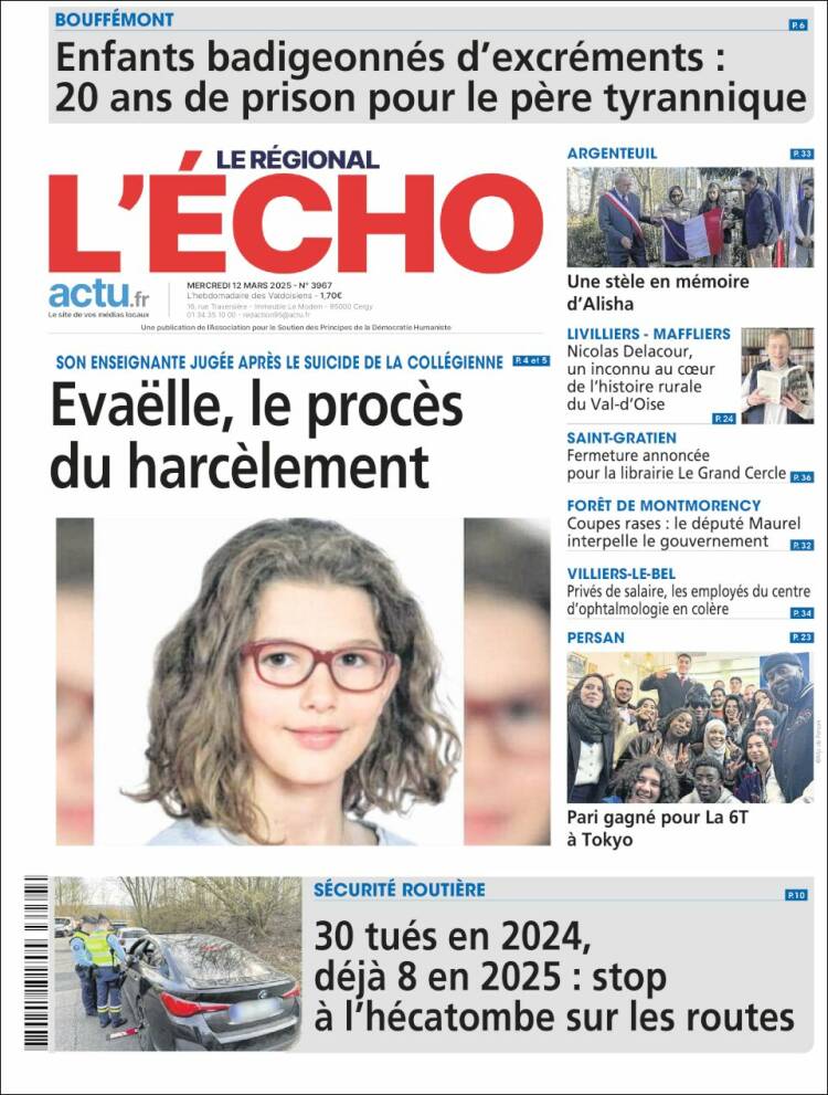 Portada de L'Echo de la Haute-Vienne (Francia)