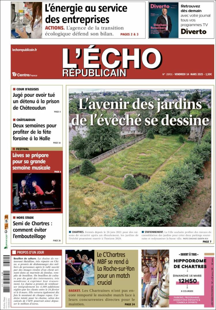 Portada de L'Echo Républicain (Francia)