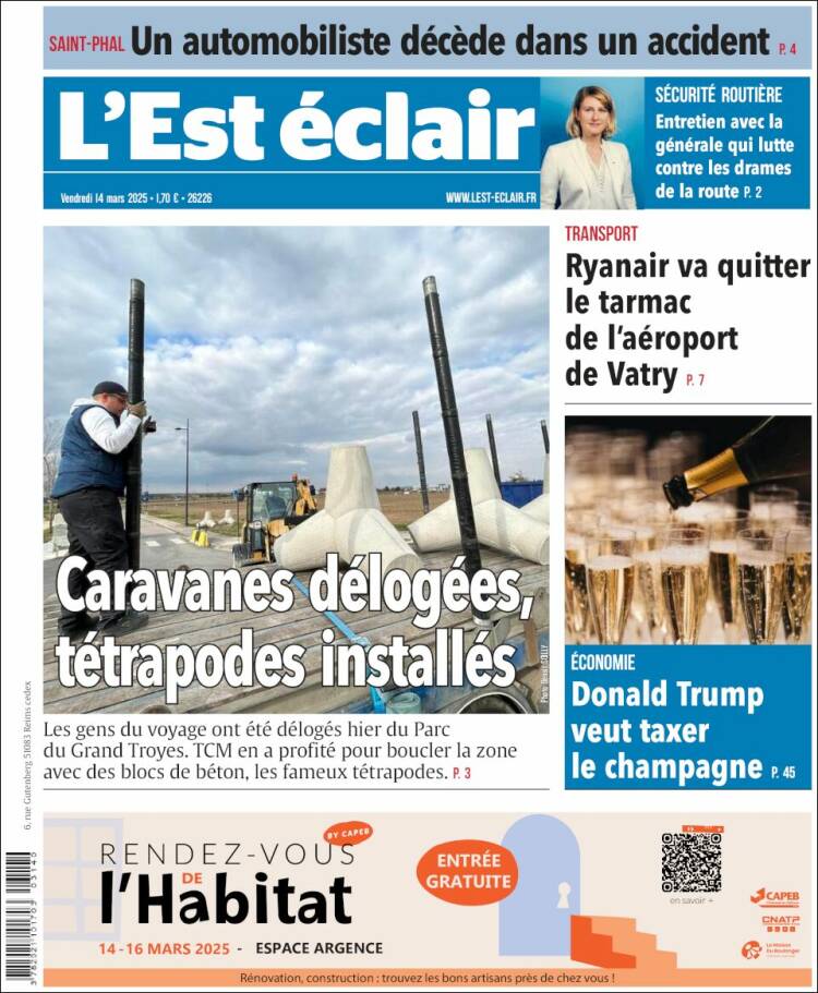 Portada de L'Est Eclair (Francia)