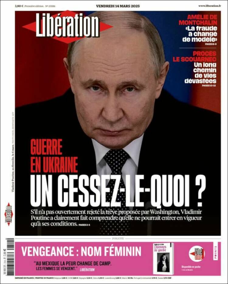 Portada de Libération (Francia)