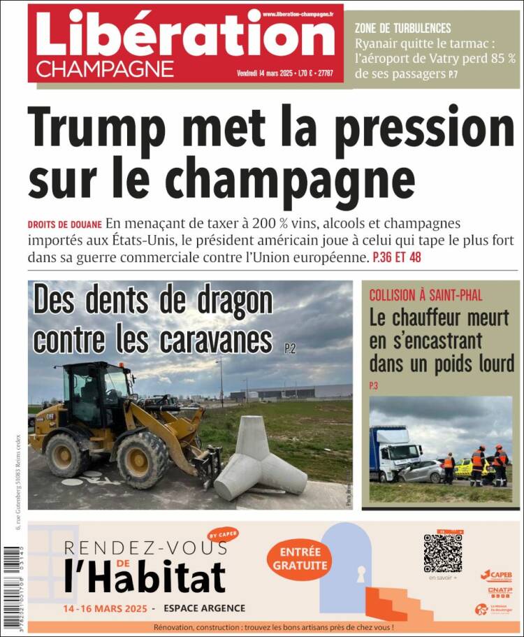 Portada de Libération Champagne (Francia)