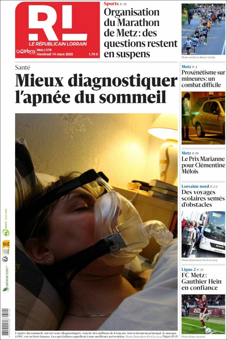 Portada de Le Republicain Lorrain (Francia)