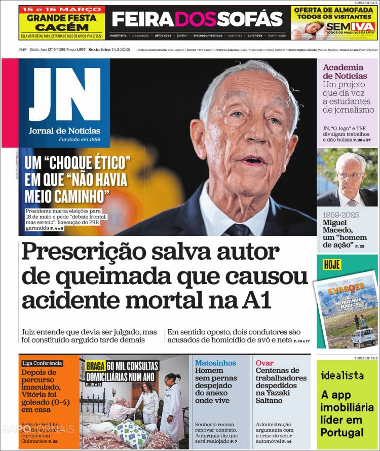 Portada de Jornal de Notícias (Portugal)