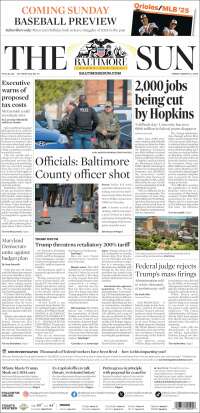 Portada de The Baltimore Sun (USA)