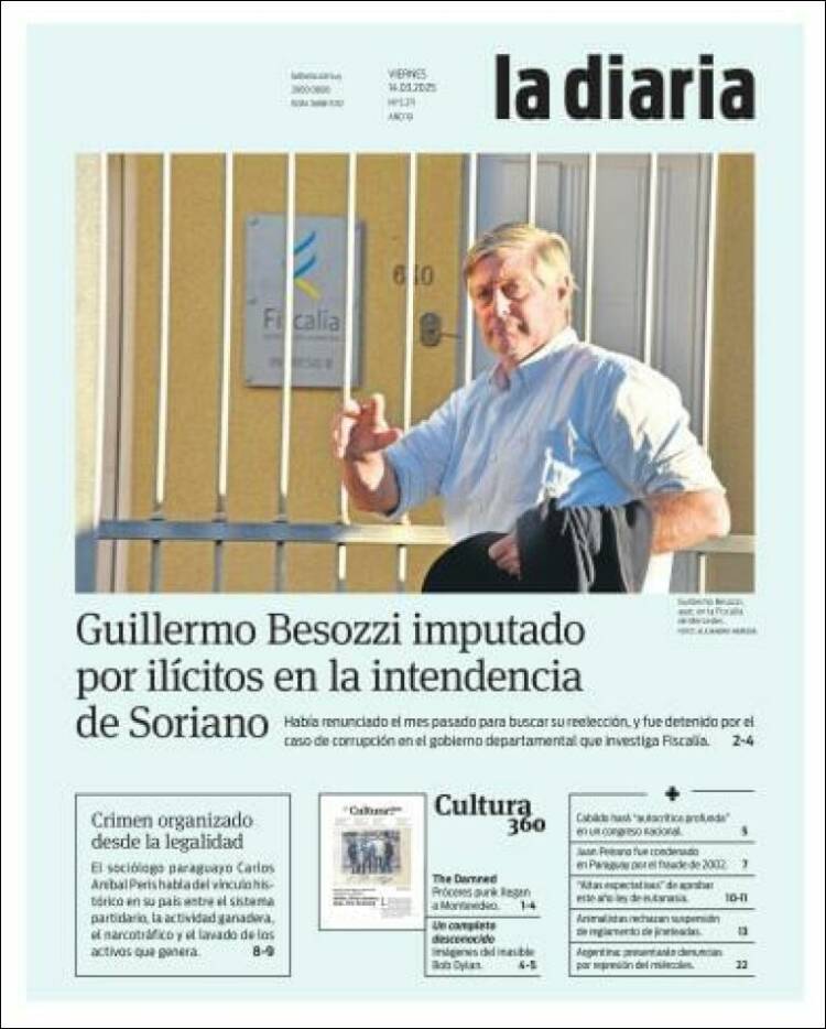 Portada de La Diaria (Uruguay)