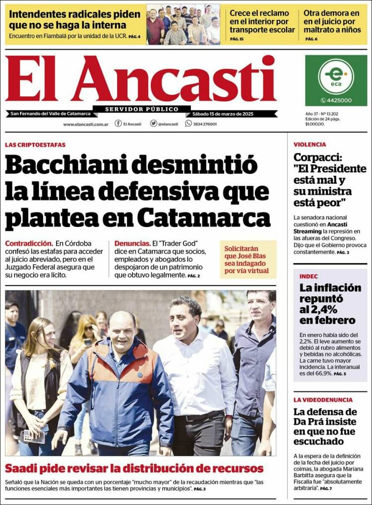 Portada de El Ancasti (Argentina)