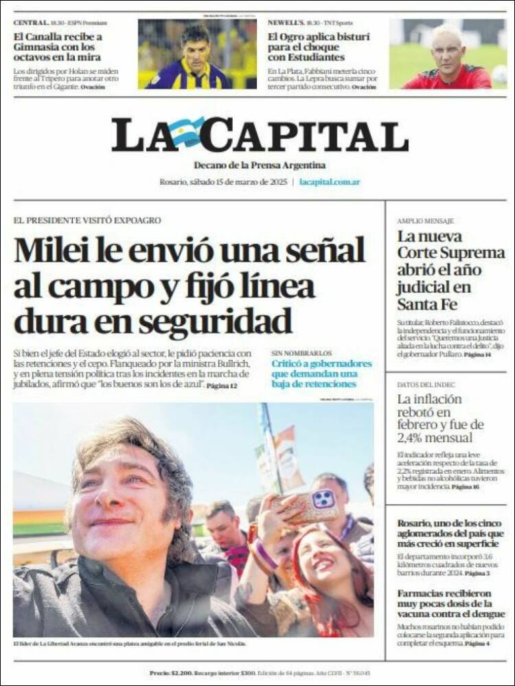 Portada de La Capital - Rosario (Argentina)