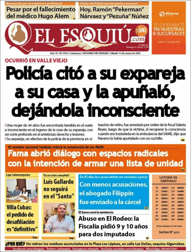 Portada de El Esquiu (Argentina)