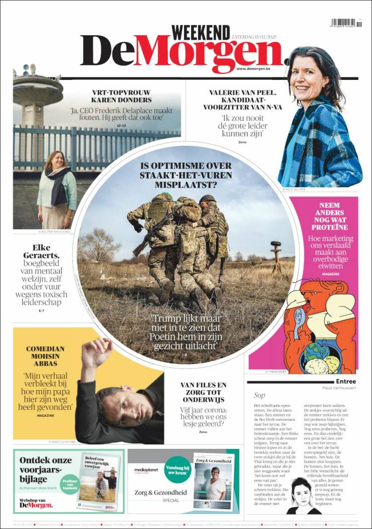 Portada de De Morgen (B&eacute;lgica)