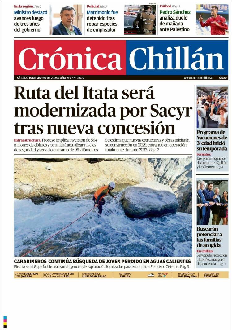 Portada de Crónica Chillán (Chile)