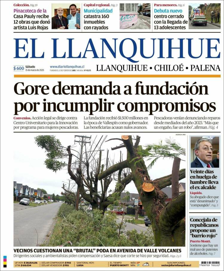 Portada de El Llanquihue (Chile)