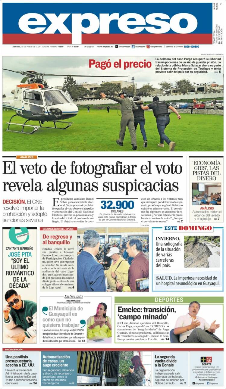 Portada de Expreso (Ecuador)