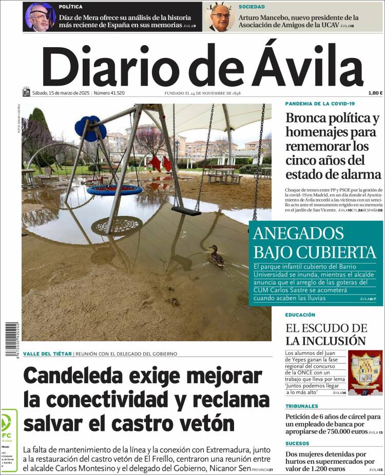 Portada de Diario de Ávila (España)