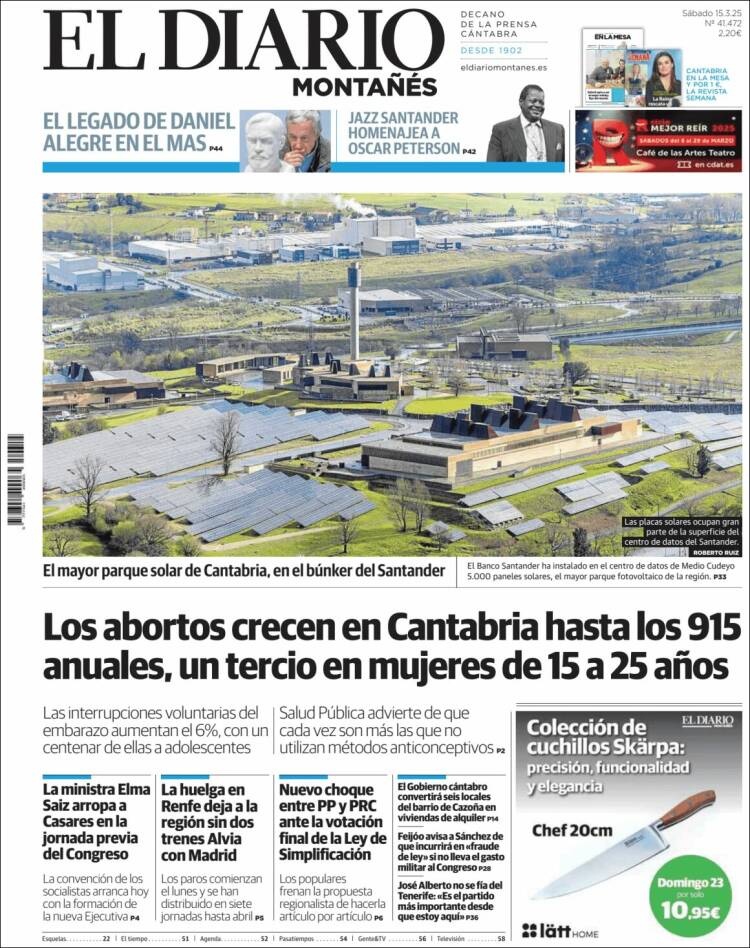 Portada de El Diario Montañés (España)