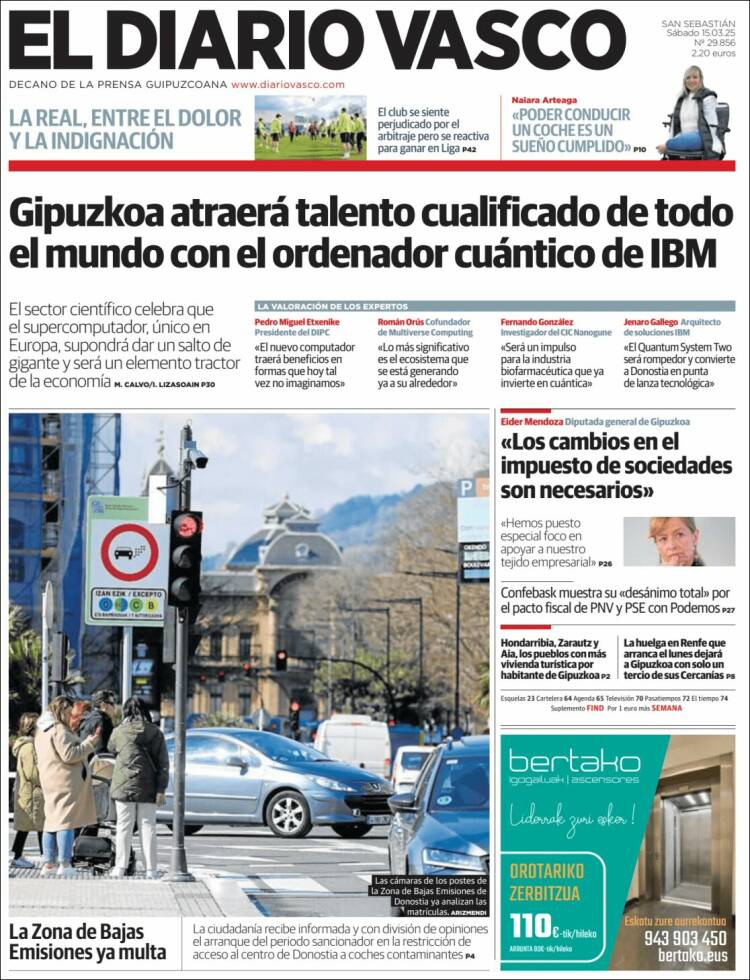 Portada de Diario Vasco (España)