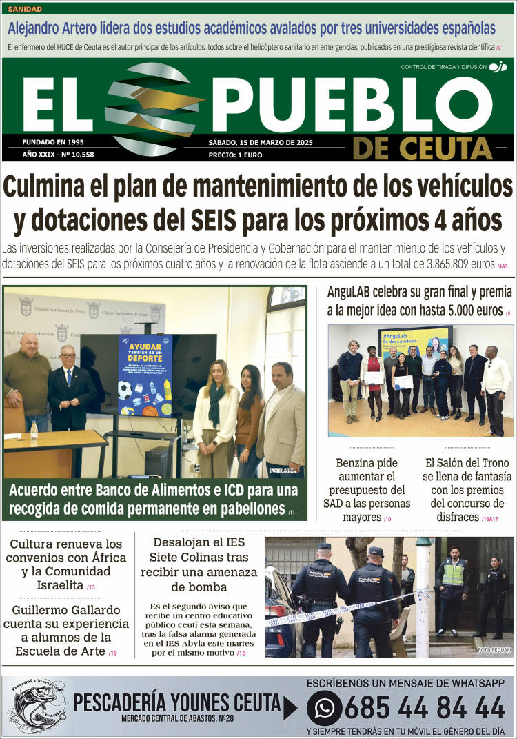 Portada de El Pueblo de Ceuta (España)