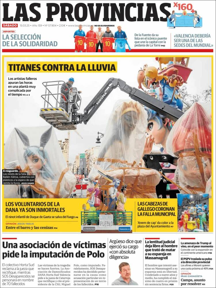 Portada de Las Provincias (España)