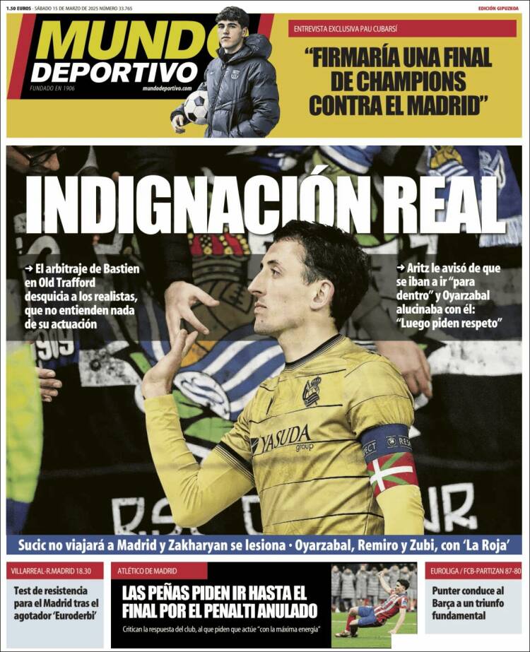 Portada de Mundo Deportivo Gipuzkoa (España)