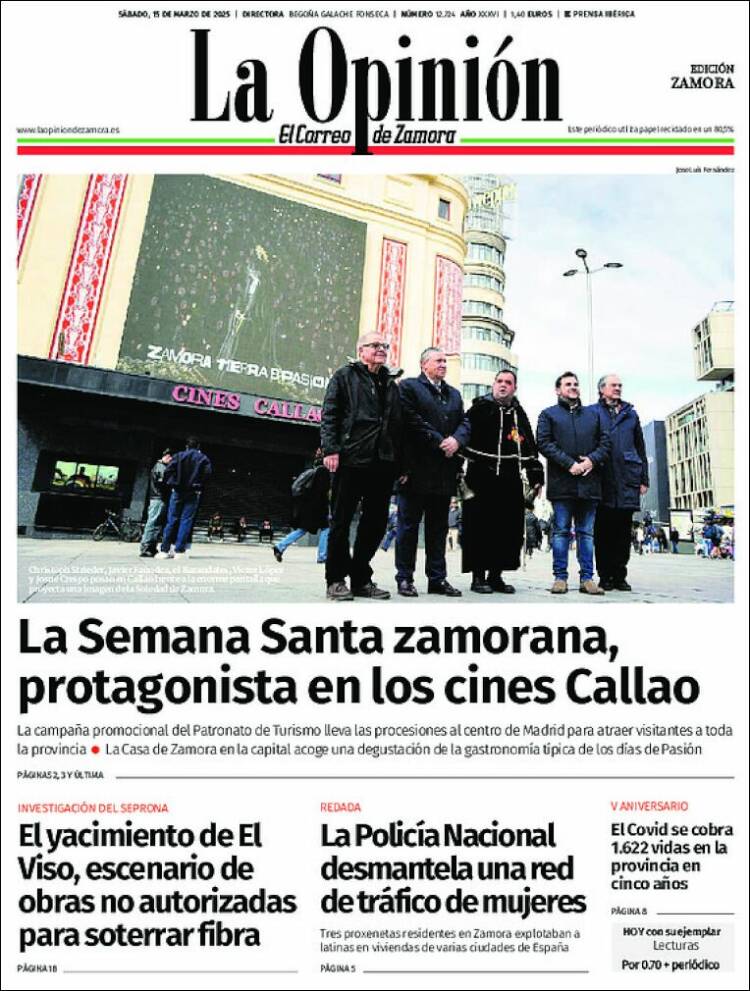 Portada de La Opinión - El Correo de Zamora (España)